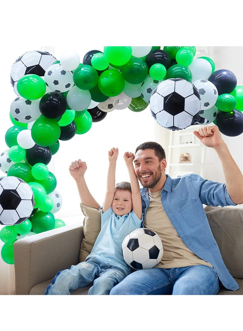 Barakah Soccer Balloons Arch Garland Ki 106 Pcs Soccer Balloons for Soccer Party Decorations, Large Soccer Foil Balloons for Football Soccer Theme Kids Birthday Party World Cup Decorations - Image 1