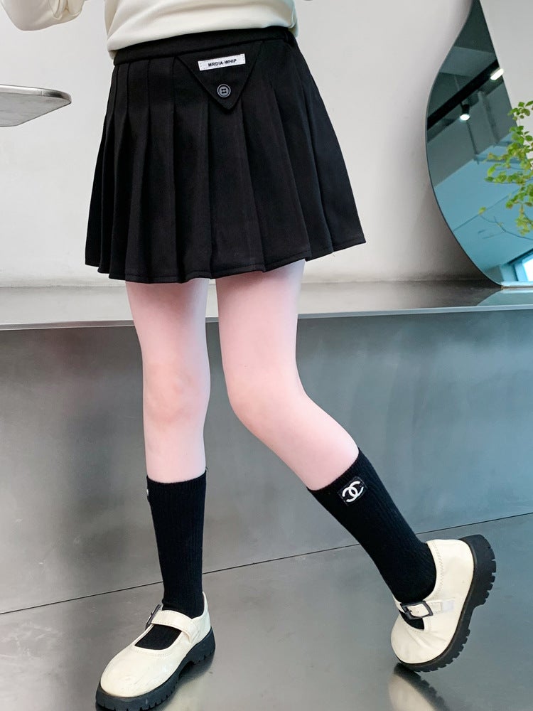 Girls' Fashionable Short Skirt Black Jk Pleated Skirt For Girls Primary School Students Children'S Half Skirt 2026 Outfit Skirt - Image 2