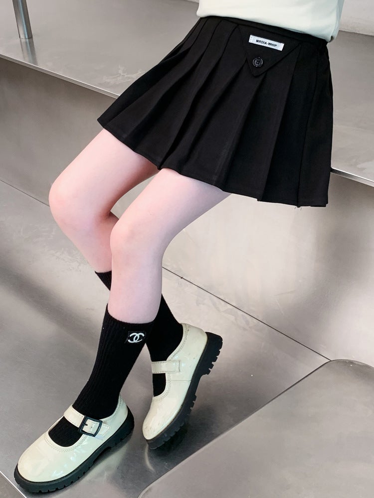 Girls' Fashionable Short Skirt Black Jk Pleated Skirt For Girls Primary School Students Children'S Half Skirt 2026 Outfit Skirt - Image 3