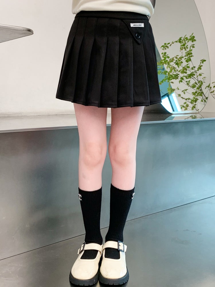 Girls' Fashionable Short Skirt Black Jk Pleated Skirt For Girls Primary School Students Children'S Half Skirt 2026 Outfit Skirt - Image 4