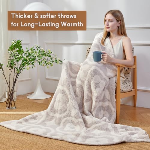 YIRUIO Blankets & Throws Ultra Soft Extra Plush & Warm Fluffy Fuzzy Cozy Middleweight Gift for Winter Birthdays Holidays Any Occasion (Beige) - Image 4