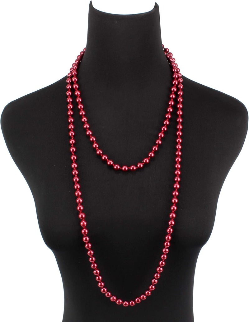 KOSMOS-LI Fashion Faux Pearls Pendants 1920s Beads Cluster Long Pearl Necklace for Costume Party Jewelry 55" - Image 3