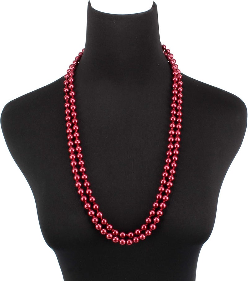 KOSMOS-LI Fashion Faux Pearls Pendants 1920s Beads Cluster Long Pearl Necklace for Costume Party Jewelry 55" - Image 4