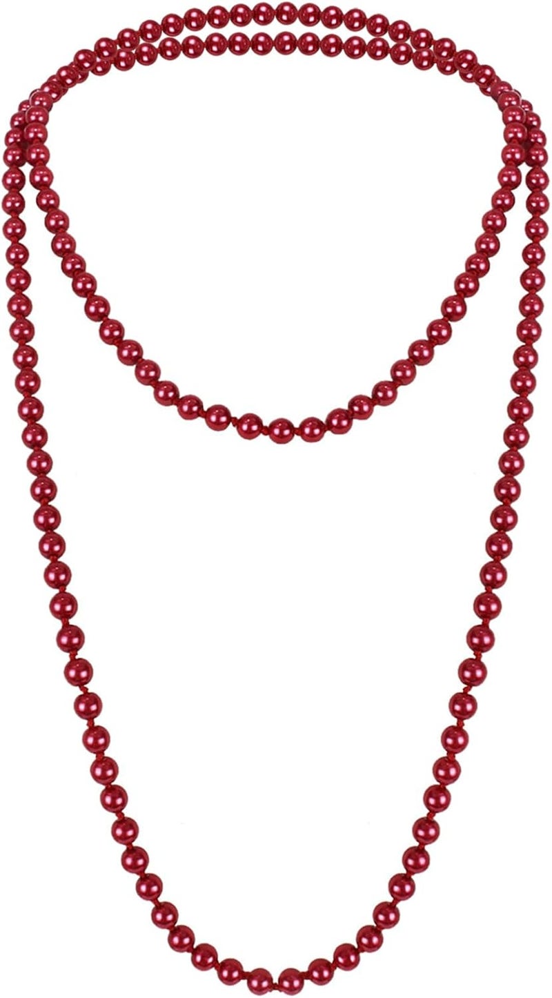 KOSMOS-LI Fashion Faux Pearls Pendants 1920s Beads Cluster Long Pearl Necklace for Costume Party Jewelry 55" - Image 1