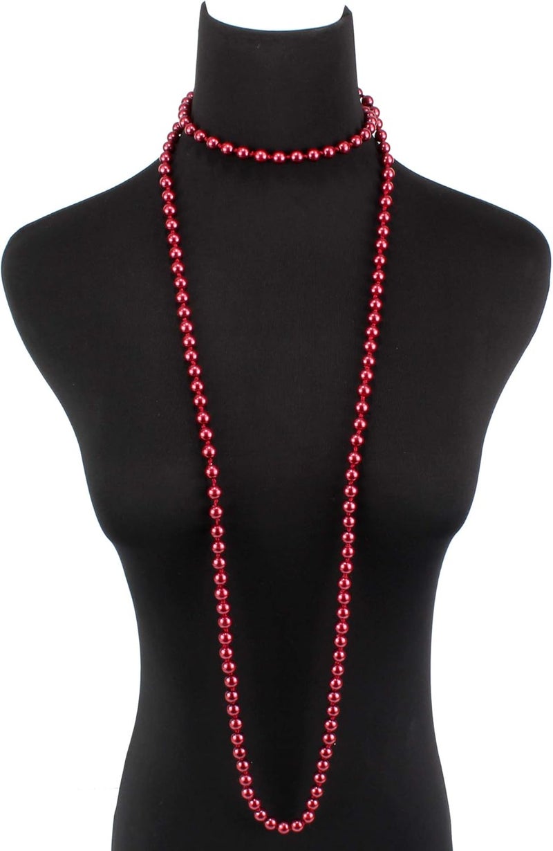 KOSMOS-LI Fashion Faux Pearls Pendants 1920s Beads Cluster Long Pearl Necklace for Costume Party Jewelry 55" - Image 2