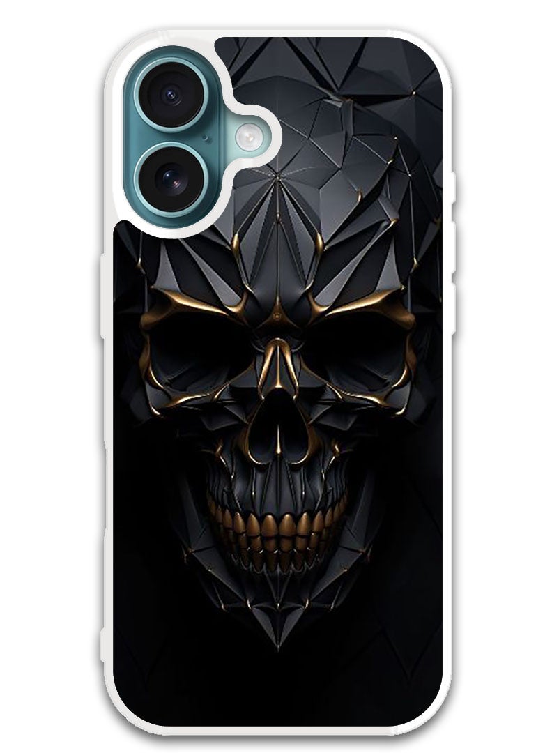 Theodor Protective Case Cover For APPLE IPHONE 16 Plus Skull Art (White Bumper) - Image 1