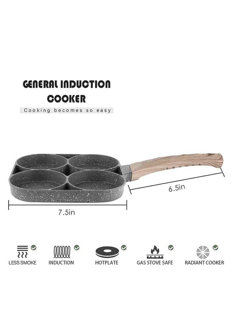 ELTRAZONE Non-Stick Frying Pan with 4 Hole Pancake Pan Fried Egg Burger Pan - Image 2