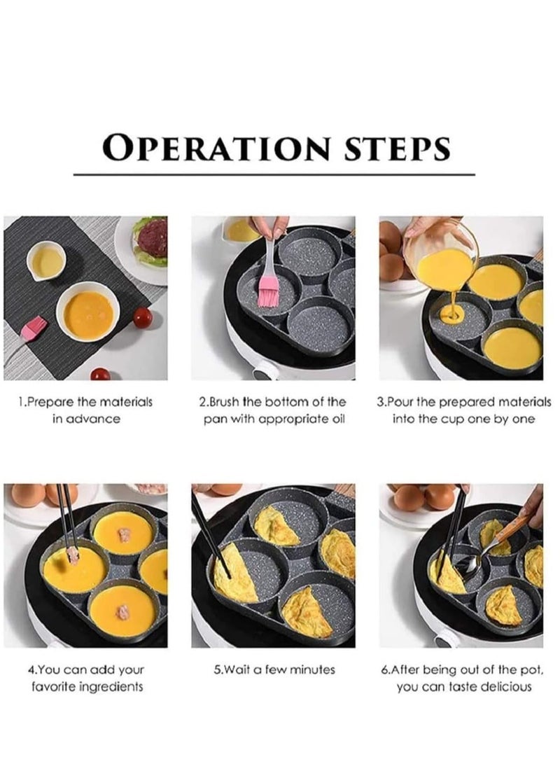 ELTRAZONE Non-Stick Frying Pan with 4 Hole Pancake Pan Fried Egg Burger Pan - Image 5