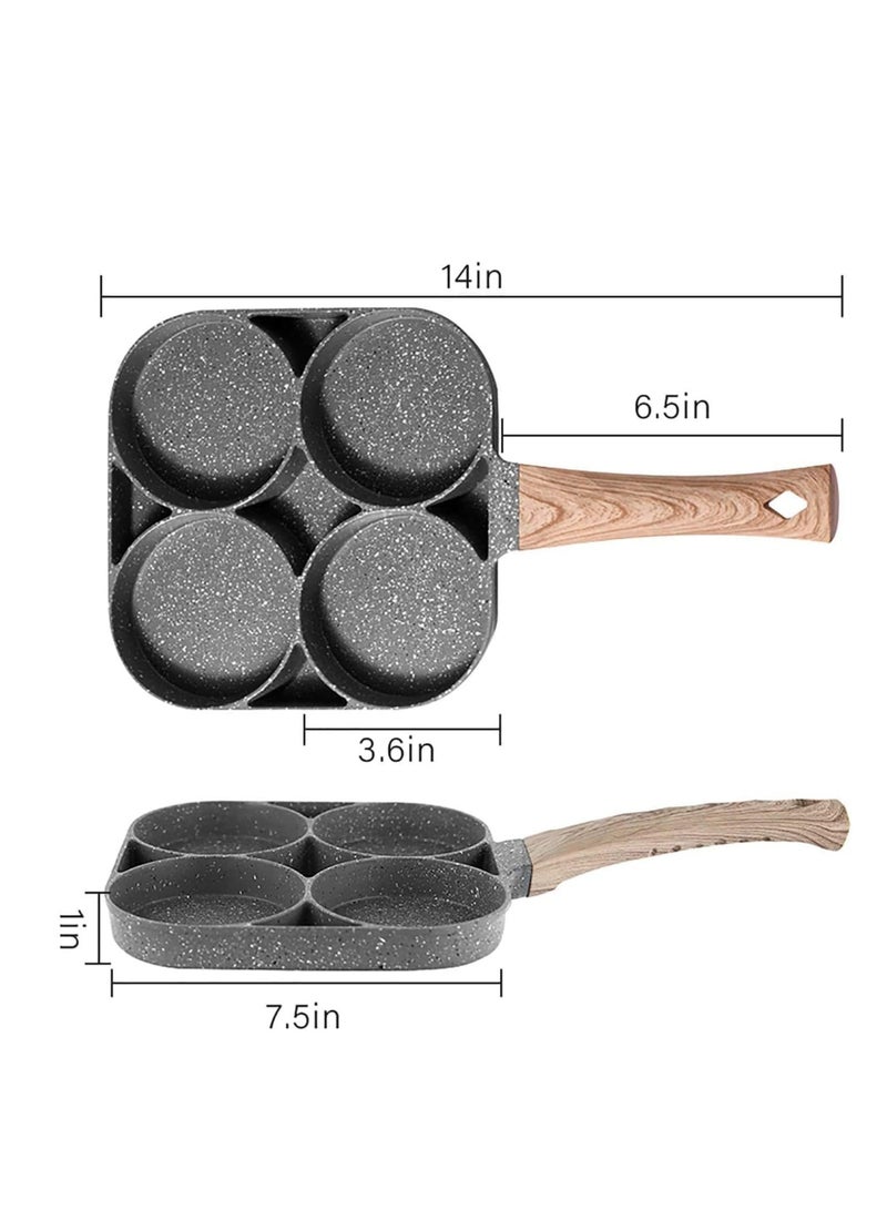 ELTRAZONE Non-Stick Frying Pan with 4 Hole Pancake Pan Fried Egg Burger Pan - Image 3
