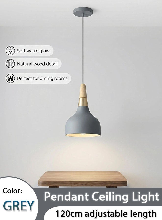 Comysubao Pendant Ceiling Light, Chandelier Decor Lamp, 3-Color Light Indoor Lighting Hanging Lamp with Adjustable Cord, Ceiling Lamp for Kitchen Home Island Dining Room Bedroom (Grey) - Image 1