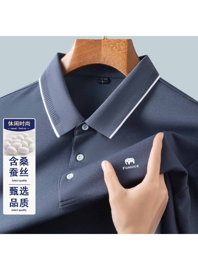 Fomoce summer Smooth Men's Polo Shirt With Knit Collar - Image 2