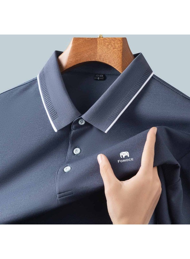 Fomoce summer Smooth Men's Polo Shirt With Knit Collar - Image 3