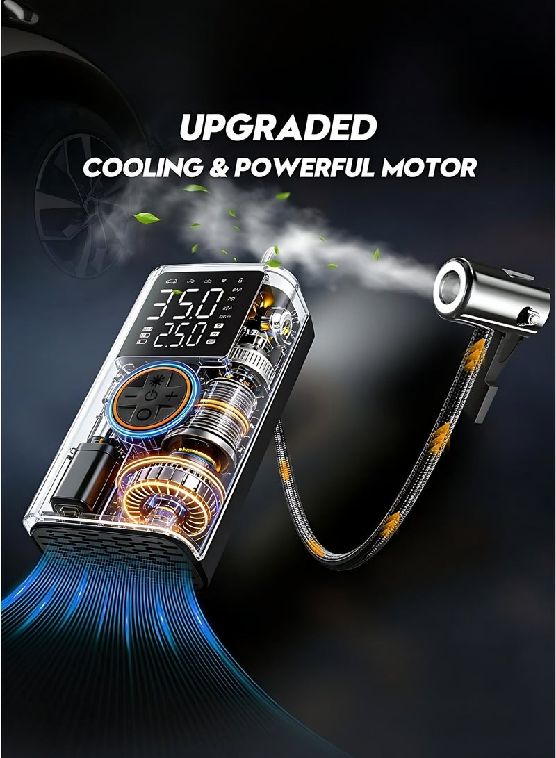 Portable Tire Inflator Air Compressor 150PSI with Cordless & 12V Dual Power, Fast Inflation Car Tire Pump, LCD Digital Display, Auto Shut-Off, USB Charging Output for Car, Motorcycle, Bike, Scooter & Balls - Image 3