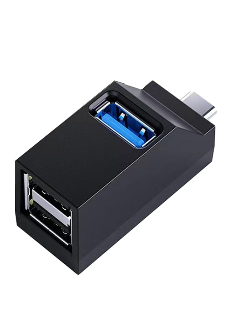LumsAura Mini USB Hub USB-C to USB-A – Compact 3-Port USB 3.0 & 2.0 Adapter, High-Speed Data Transfer & Expansion for Laptop, PC, USB Flash Drive, External HDD, Keyboard & More  - Image 1