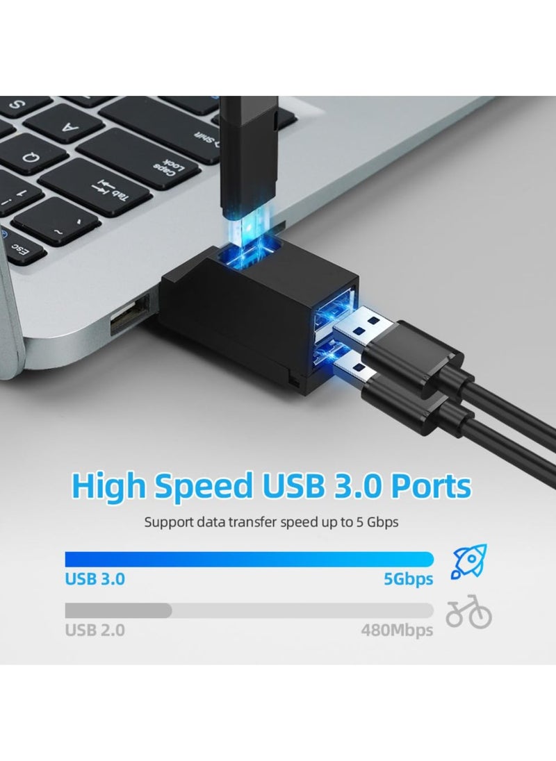LumsAura Mini USB Hub USB-C to USB-A – Compact 3-Port USB 3.0 & 2.0 Adapter, High-Speed Data Transfer & Expansion for Laptop, PC, USB Flash Drive, External HDD, Keyboard & More  - Image 2
