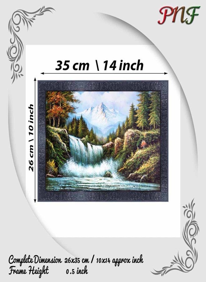 pnf Poster And Frames Vastu Waterfall Landscape Scenery Wooden Photo Frame With Acrylic Sheet | Living Room, Bedroom | Home Decoration | Best Gifting Option (10 * 14inch,Multicolour,Synthetic) 4992 - Image 2