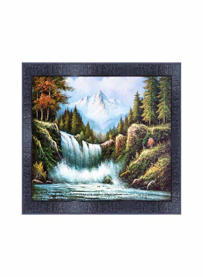 pnf Poster And Frames Vastu Waterfall Landscape Scenery Wooden Photo Frame With Acrylic Sheet | Living Room, Bedroom | Home Decoration | Best Gifting Option (10 * 14inch,Multicolour,Synthetic) 4992 - Image 1