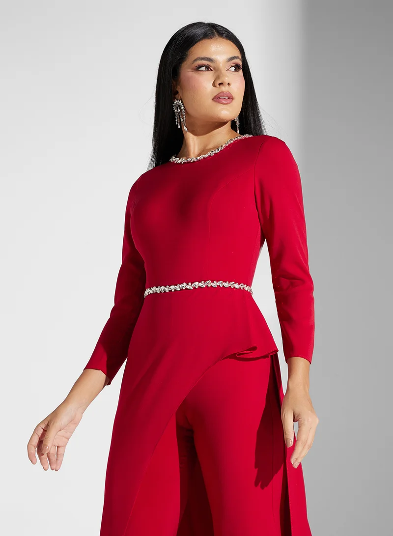 Akadia Fashion laced curve design jumpsuit