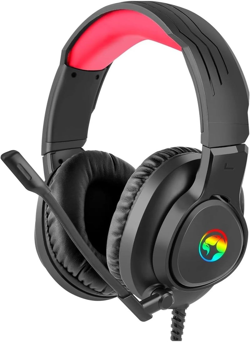 MARVO MARVO HG8958 RGB Gaming Headset - Stereo Surround Sound With Volume Control in Earcups - 40mm audio drivers - Omnidirectional mic for crystal clear communication  - Image 2