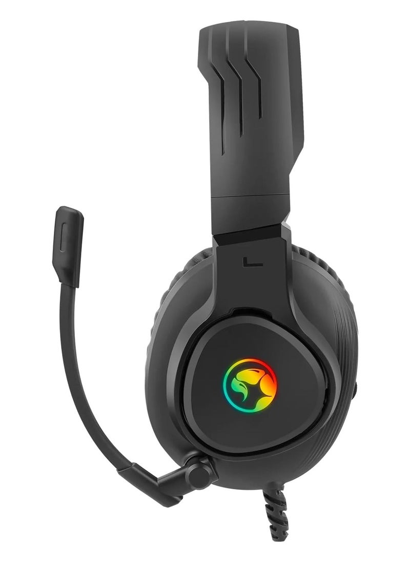 MARVO MARVO HG8958 RGB Gaming Headset - Stereo Surround Sound With Volume Control in Earcups - 40mm audio drivers - Omnidirectional mic for crystal clear communication  - Image 3