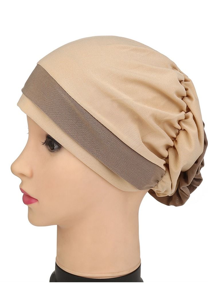 Loquat Double-Color Floral Headband Cap Beige  - Image 1