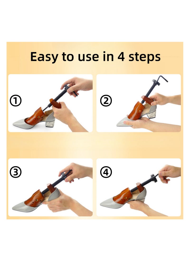 Wooden Shoe Stretcher Shoe Trees, Adjustable Shoe Expander, Prevents Shoe Deformation, Wrinkle & Crease Prevention, Footwear Collection Accessories, Leather shoes, Boots, High Heels