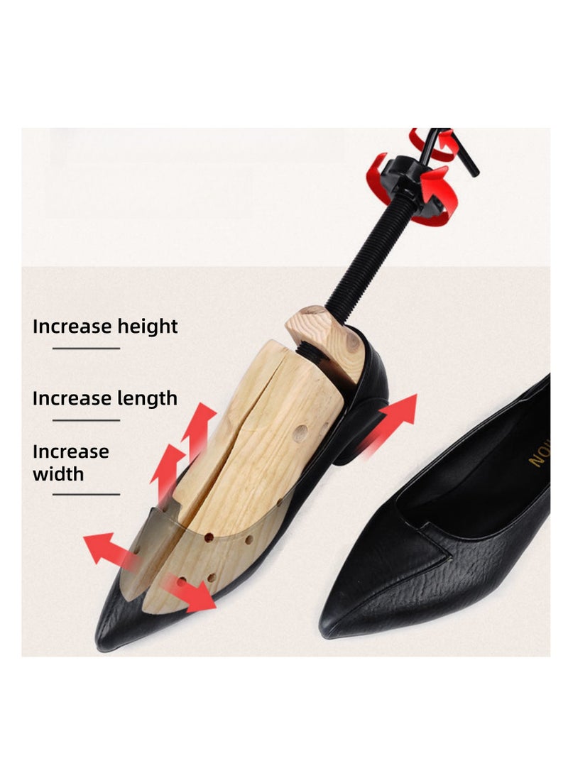 Wooden Shoe Stretcher Shoe Trees, Adjustable Shoe Expander, Prevents Shoe Deformation, Wrinkle & Crease Prevention, Footwear Collection Accessories, Leather shoes, Boots, High Heels