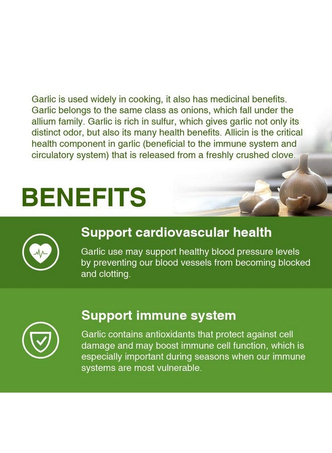 Lovita Odorless Garlic 5000Mg Maximum Strength With 1.25% Allicin Powerful Immune And Cardiovascular System Support Formula 60 Vegetarian Capsules (2 Month Supply) (Pack Of 5) - Image 4