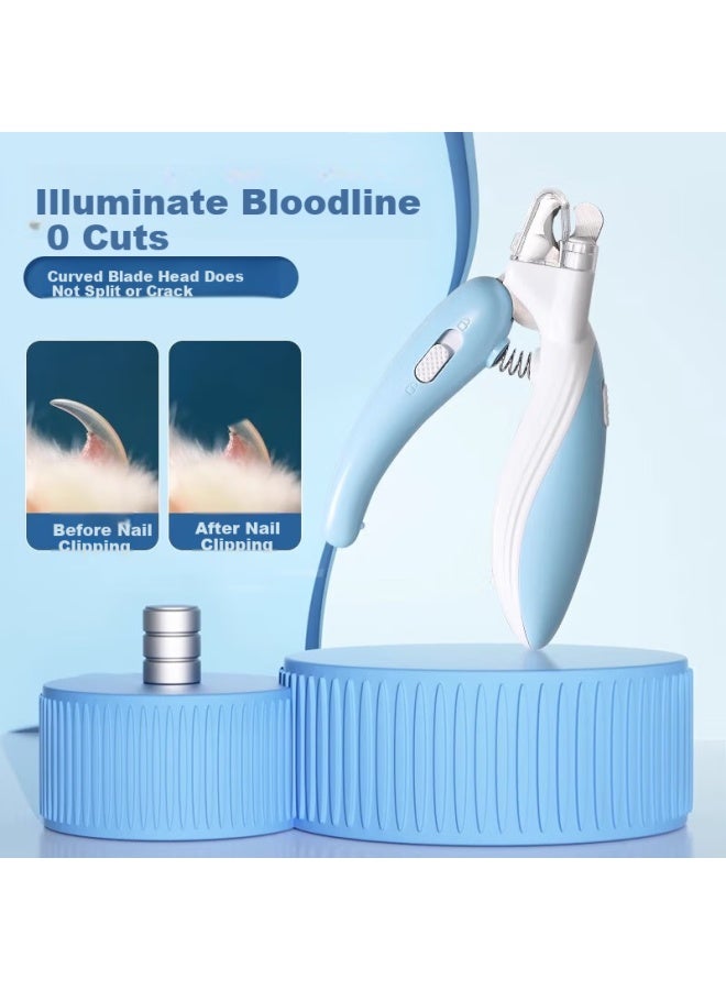 HelloJoy ojoy Cat Nail Clipper With Led Light, Pet Cat Dog Nail Trimmer With Light To See Blood Vessels, Anti-injury, Blue - Image 2