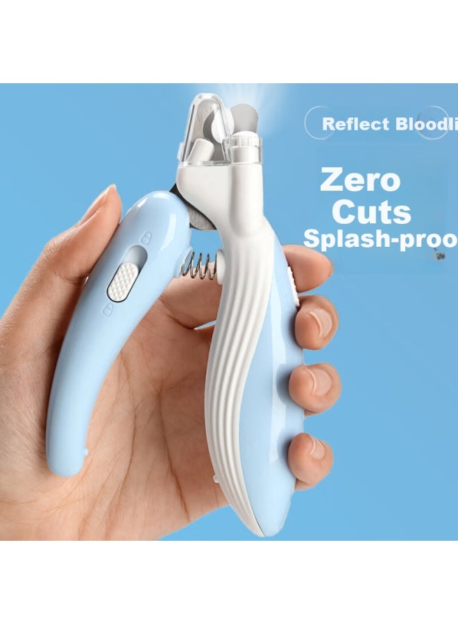 HelloJoy ojoy Cat Nail Clipper With Led Light, Pet Cat Dog Nail Trimmer With Light To See Blood Vessels, Anti-injury, Blue - Image 1
