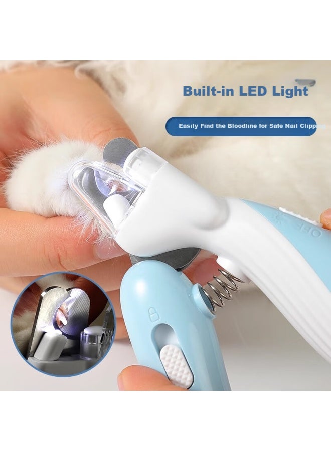 HelloJoy ojoy Cat Nail Clipper With Led Light, Pet Cat Dog Nail Trimmer With Light To See Blood Vessels, Anti-injury, Blue - Image 4