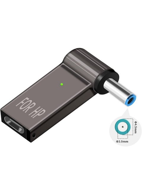 USB C to 4.5mm Laptop Charging Adapter Female Type C to Male DC 4.5 x 3.0mm Barrel Jack Plug Converter 100W PD Power Charger Connector Tip for Probook Notebook Elitebook f211wm f233wm ENVY 17 13 15 HP