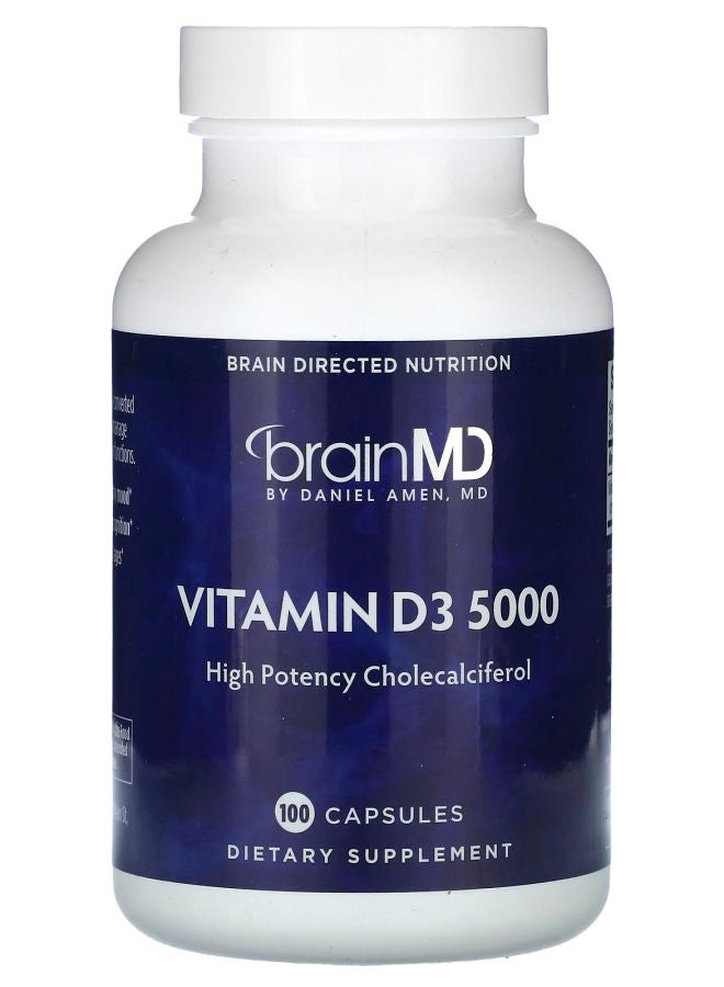 BRAINMD Vitamin D3 5000 125 mcg (5000 IU) 100 Capsules - Image 1
