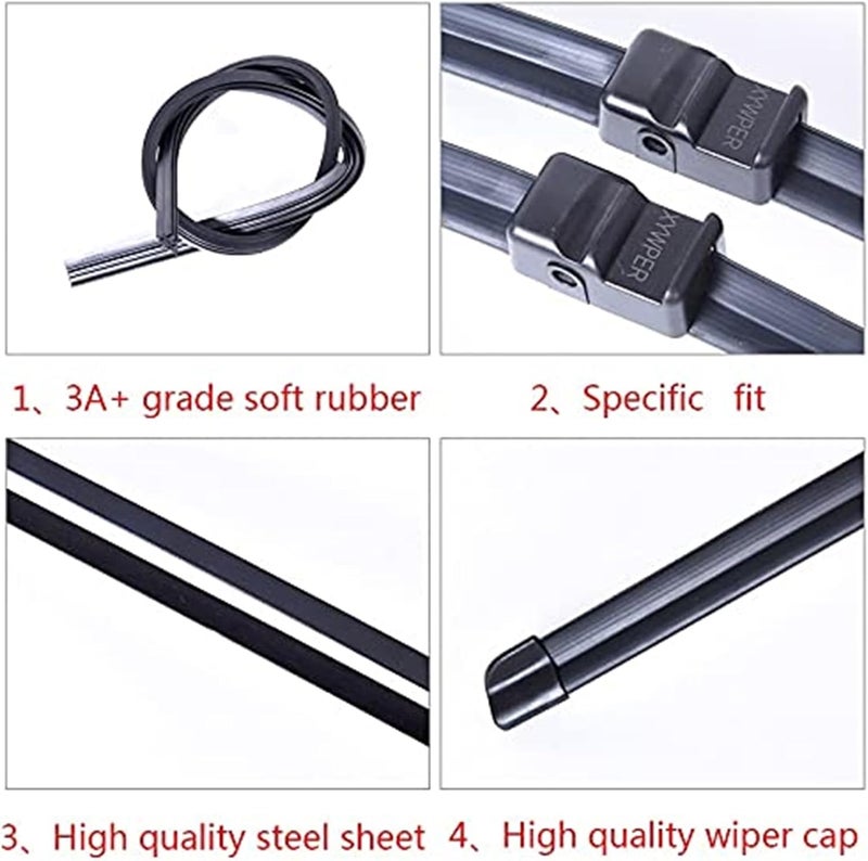 QASULER Windshield Wiper Blades for Seat Alhambra 2001-2010 - Image 2