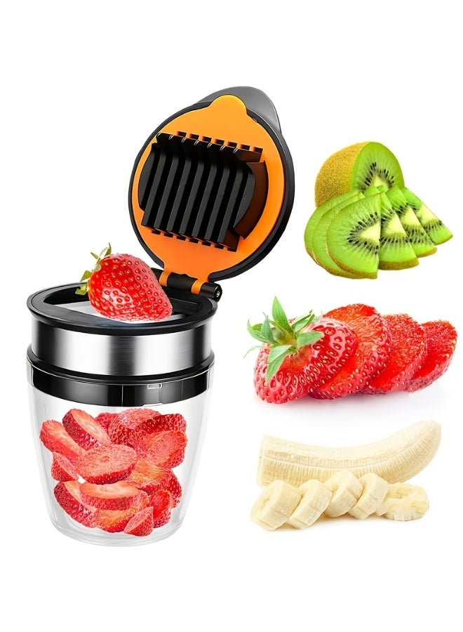 HOMESTAR Strawberry Slicer | Banana Slicer| Kiwi Cutter | Heavy Duty Stainless Steel Strawberry Egg Slicer for Soft Fruit | Quickly Making Fruit Vegetable Salad - Image 3