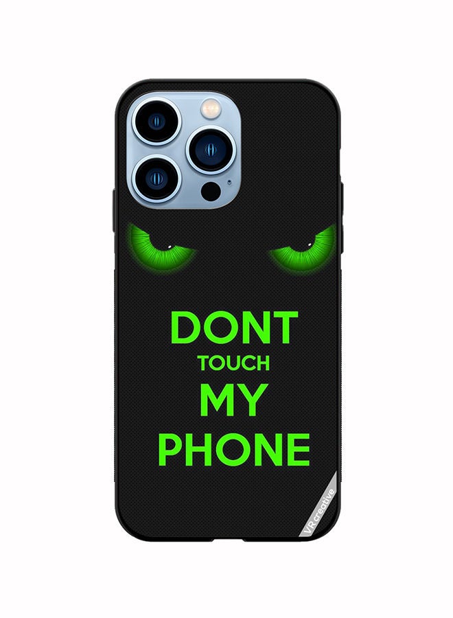 VR CREATIVE Protective Case Cover For Apple iPhone 14 Pro Max Don'T Touch My Phone Green Eyes Design Multicolour - Image 1