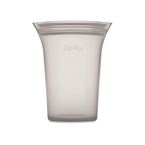 Zip Top Reusable Food Storage Bags | Large Cup [Gray] | Silicone Meal Prep Container | Microwave, Dishwasher and Freezer Safe | Made in the USA - Image 2