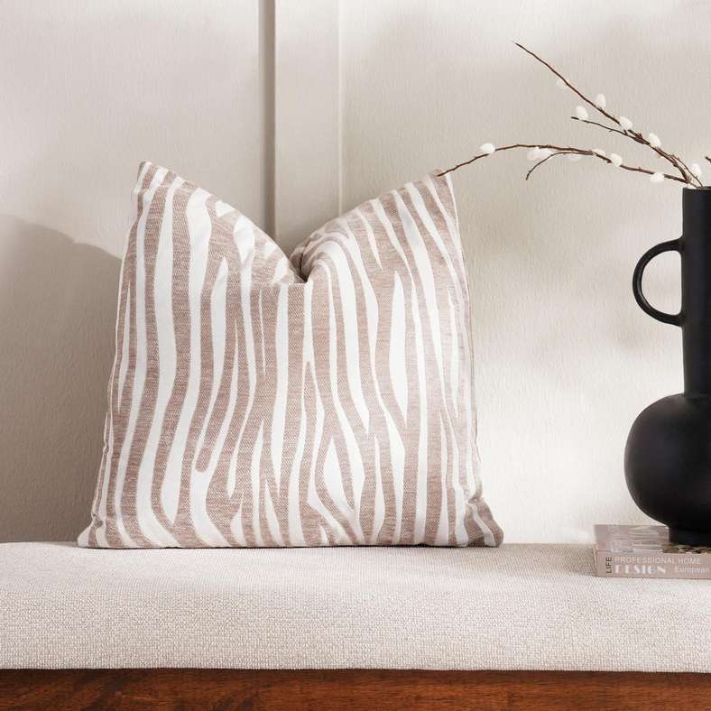 Pan Home Beige Chenille Filled Cushion 45x45cm