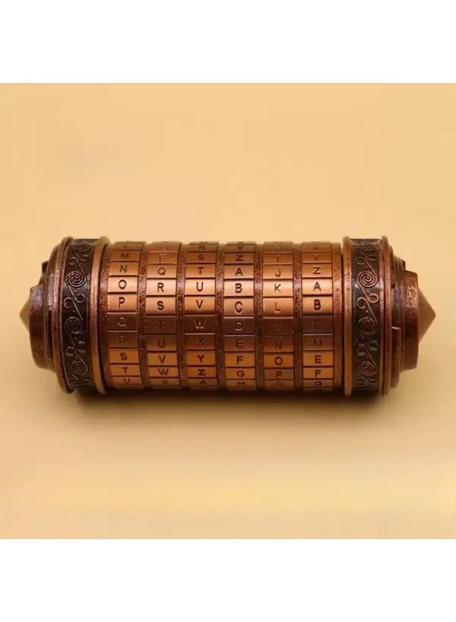 Red Copper Vintage Cryptex Safe Box With Combination Lock Hidden Compartment - Image 1