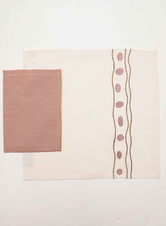 زيبا طقم مفارش ومناديل طاولة طعام مطرزة من زيبا - 6 مفارش (13×19 بوصة) و6 مناديل (16×16 بوصة) - ديكور طاولة طعام للمناسبات الخاصة والاستخدام اليومي - Image 4