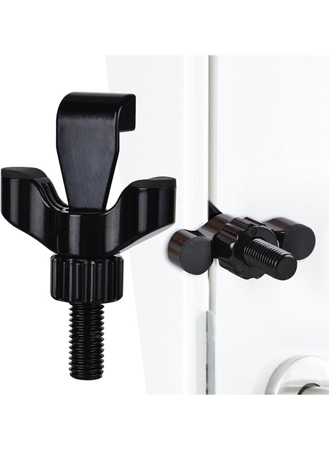 HY Portable Door Lock, Anti-Theft Lock, Travel Door Lock for Additional Privacy and Safety, Home Security Door Locker for Hotel Apartment School - Black  - Image 1