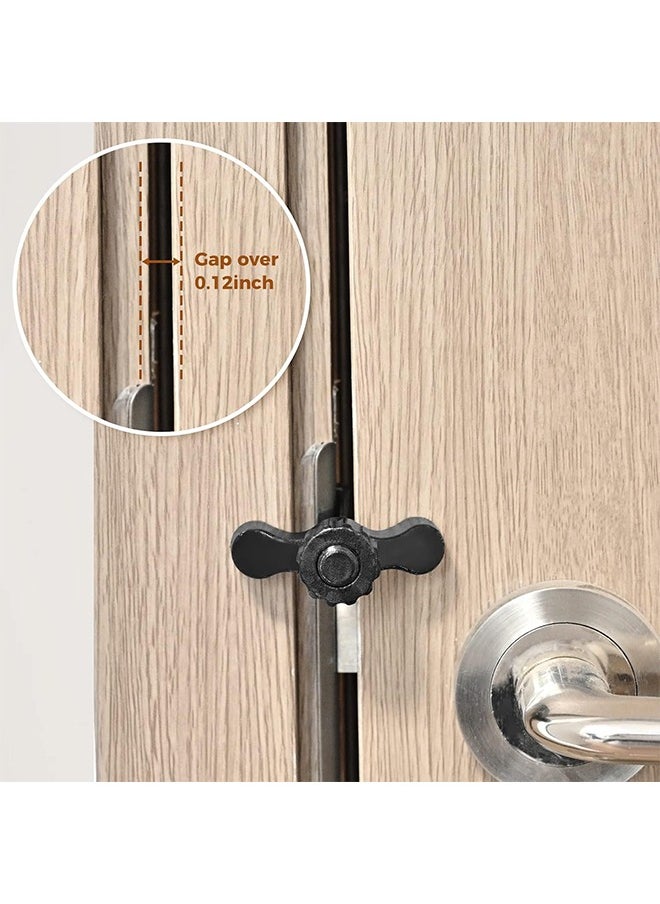 HY Portable Door Lock, Anti-Theft Lock, Travel Door Lock for Additional Privacy and Safety, Home Security Door Locker for Hotel Apartment School - Black  - Image 2