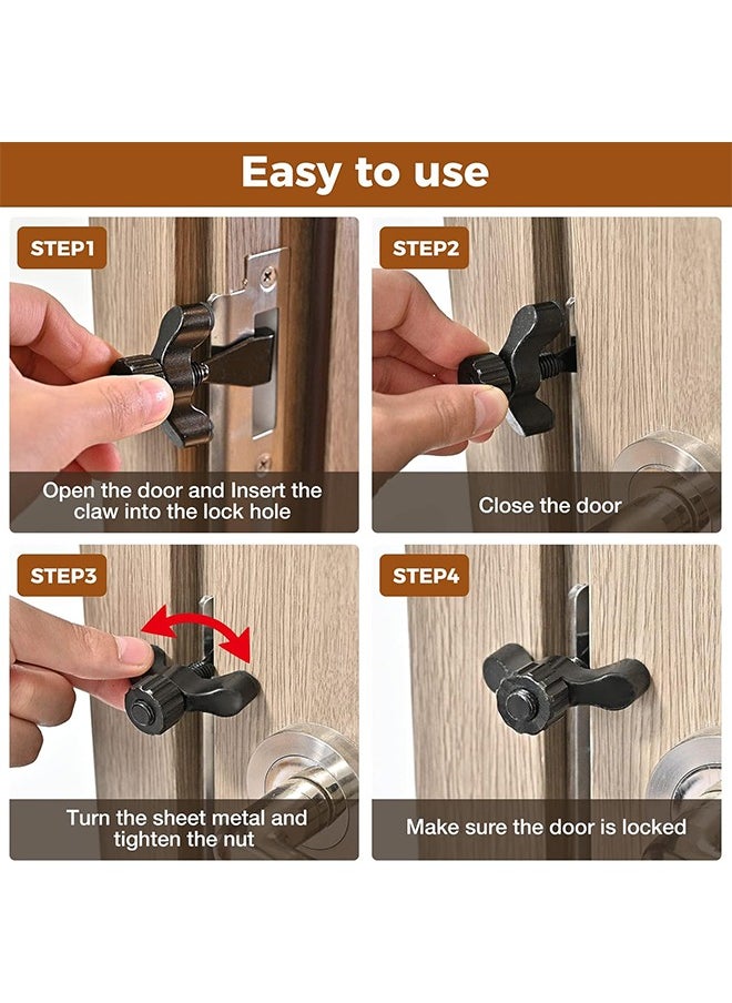 HY Portable Door Lock, Anti-Theft Lock, Travel Door Lock for Additional Privacy and Safety, Home Security Door Locker for Hotel Apartment School - Black  - Image 3