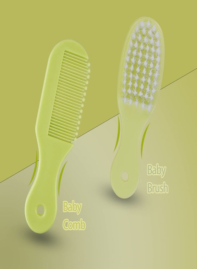Zelin Baby Grooming Kit, 8 in 1 Baby Hair Brush/Nail Clipper/Nose Cleaner/Finger Toothbrush/Nail Scissors/Manicure Kit for Baby Care Keep Healthy and Clean(Blue Pink Yellow) (Yellow) - Image 4