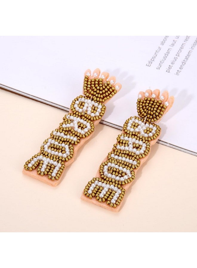 PHALIN Bride Headband For Women Bachelorette Party Decorations Beaded Bride Knotted Headband Embellished Crystal Pearl Wide Top Knot Headband Bridal Shower Wedding Hair Accessories Party Gifts (Bride A) - Image 5