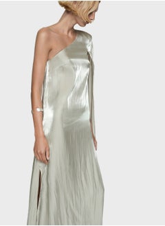 MANGO Asymmetrical One Shoulder  Dress  - Image 3