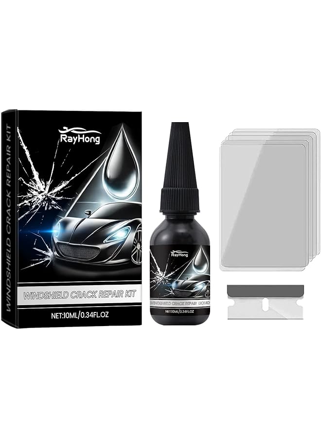 KASTWAVE Crack Repair Kit, Glass Repair Kit, Windshield & Car Glass Repair For Cracks And Chips, Diy Glass Crack Repair Solution For Mirror & Auto Glass (10Ml) - Image 1