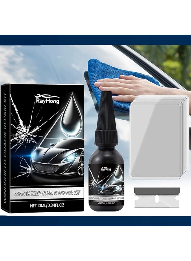 KASTWAVE Crack Repair Kit, Glass Repair Kit, Windshield & Car Glass Repair For Cracks And Chips, Diy Glass Crack Repair Solution For Mirror & Auto Glass (10Ml) - Image 3