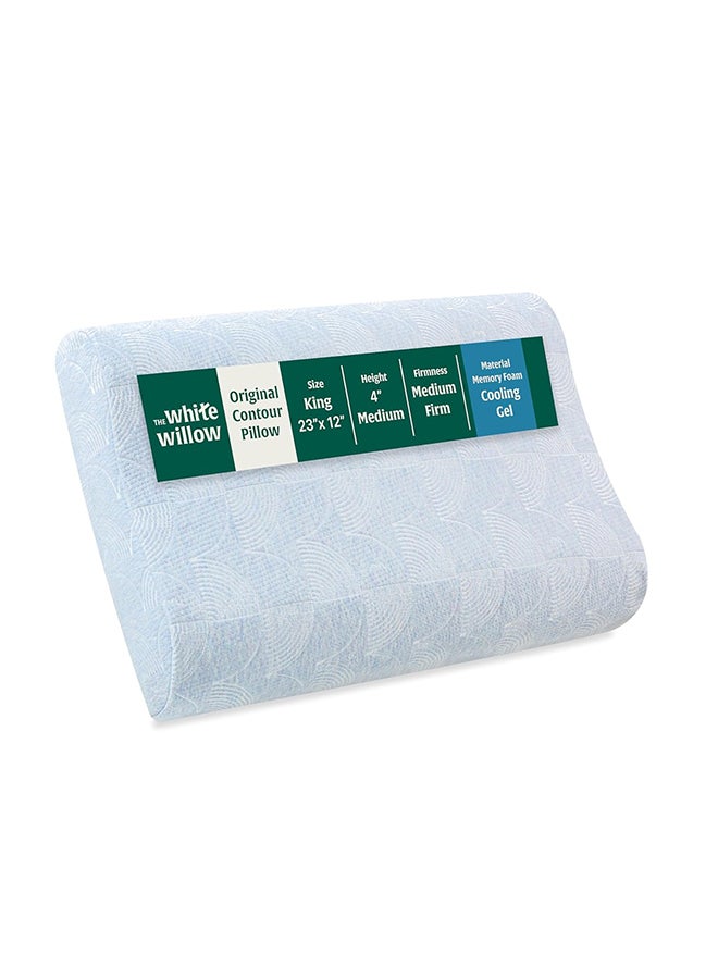 The White Willow Cervical Pillow for Neck Pain & Shoulder Pain Relief-Cool Gel Memory Foam Pillow for Sleeping-Orthopedic Pillow for Spondylitis-Ortho Neck Support Contour Medical Pillow-XL King  - Image 1