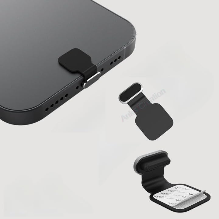 Anks Creation Type C Port Anti-Dust Plug Compatible with Samsung Galaxy S24, S24 Plus, S24 Ultra (Black) - Image 1